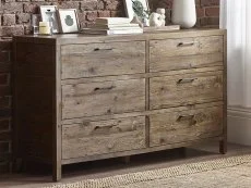 ASC ASC Hatton Reclaimed Pine 3+3 Drawer Chest of Drawers (Assembled)