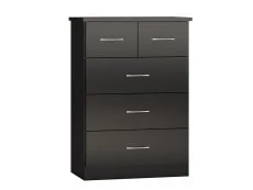 Seconique Seconique Nevada Black High Gloss 4 Piece Medium Bedroom Furniture Package