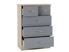 Seconique Seconique Nevada Grey Gloss and Oak 4 Piece Medium Bedroom Furniture Package