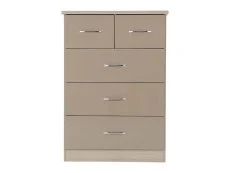 Seconique Seconique Nevada Oyster Gloss and Oak 4 Piece Medium Bedroom Furniture Package