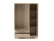 Seconique Seconique Nevada Oyster Gloss and Oak 4 Piece Medium Bedroom Furniture Package