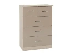 Seconique Seconique Nevada Oyster Gloss and Oak 4 Piece Medium Bedroom Furniture Package