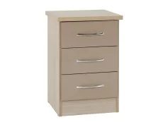 Seconique Seconique Nevada Oyster Gloss and Oak 4 Piece Medium Bedroom Furniture Package