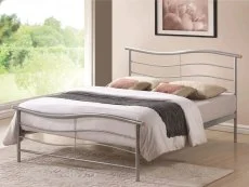 Time Living Clearance - Time Living Waverley 4ft6 Double Silver Metal Bed Frame