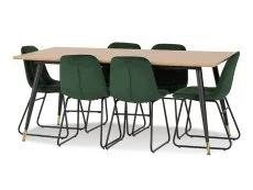 Seconique Seconique Hamilton 180cm Dining Table with 6 Lukas Green Velvet Dining Chairs