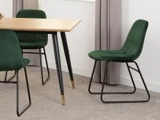 Seconique Seconique Hamilton 180cm Dining Table with 6 Lukas Green Velvet Dining Chairs