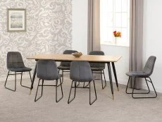 Seconique Seconique Hamilton 180cm Dining Table with 6 Lukas Grey Velvet Dining Chairs