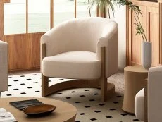 Kyoto Kyoto Lennox Natural Fabric Accent Chair