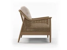 Kyoto Kyoto Winnie Rattan and Natural Fabric Accent Chair