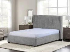 Seconique Seconique Amelia 5ft King Size Grey Fabric Ottoman Bed Frame