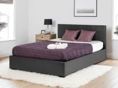 Seconique Seconique Waverley 4ft Small Double Black Faux Leather Ottoman Bed Frame