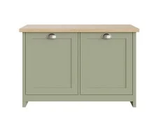 GFW GFW Lancaster Green and Oak 2 Door Shoe Cabinet