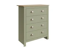 GFW GFW Lancaster Green and Oak 4 Piece Bedroom Furniture Package