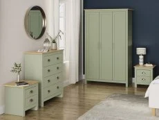 GFW GFW Lancaster Green and Oak 4 Piece Bedroom Furniture Package