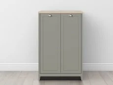 GFW GFW Lancaster Grey and Oak 2 Door Tall Shoe Cabinet