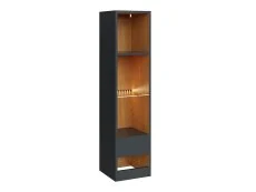 GFW GFW Leon Anthracite and Oak Tall Shelf Unit With LED Lighting