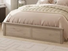 GFW GFW Madrid 4ft6 Double Limed Oak Wooden Ottoman Bed Frame