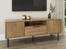 GFW GFW Nervata Oak 2 Door 1 Drawer TV Cabinet