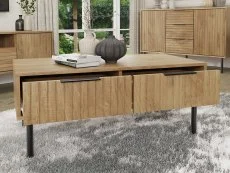 GFW GFW Nervata Oak 2 Drawer Coffee Table