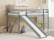 Birlea Furniture & Beds Birlea Frankie 3ft Single Grey Mid Sleeper Bed Frame with Slide