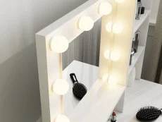 GFW GFW Eva White 2 Drawer Dressing Table Set with LED Lighting