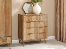 GFW GFW Orleans Mango Effect 4 Drawer Chest of Drawers