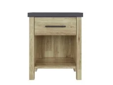 GFW Cascina Oak and Grey 1 Drawer Bedside Table