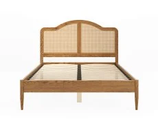 LPD LPD Claude 4ft6 Double Rattan and Smoked Oak Wooden Bed Frame