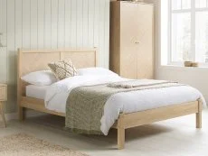 Birlea Furniture & Beds Birlea Herringford 4ft6 Double Light Oak Wooden Bed Frame