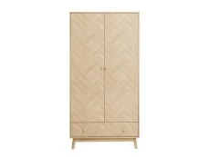 Birlea Furniture & Beds Birlea Herringford Light Oak 2 Door 1 Drawer Wardrobe