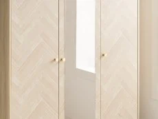 Birlea Herringford Light Oak 3 Door Mirrored Wardrobe