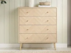 Birlea Furniture & Beds Birlea Herringford Light Oak 4 Drawer Chest of Drawers