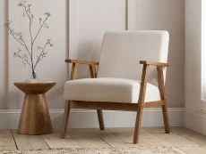 Birlea Furniture & Beds Birlea Ellwood Cream Linen and Oak Accent Chair