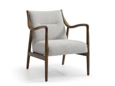 Kyoto Kyoto Tarquin Grey Boucle and Walnut Accent Chair