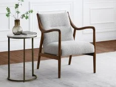 Kyoto Kyoto Tarquin Grey Boucle and Walnut Accent Chair