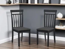 Julian Bowen Clearance - Julian Bowen Coast Set of 2 Black Wooden Dining Chairs