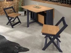 Seconique Seconique Santos Butterfly Navy Blue and Pine Dining Table and 4 Chairs