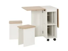 Seconique Seconique Seymore Stowaway White and Oak Dining Table and 4 Stools