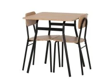 Seconique Seconique Warren Black and Russet Oak Dining Table and 2 Chairs