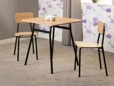 Seconique Seconique Warren Black and Russet Oak Dining Table and 2 Chairs