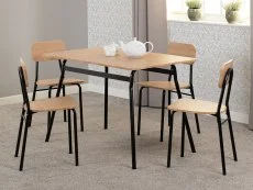 Seconique Seconique Warren Black and Russet Oak Dining Table and 4 Chairs