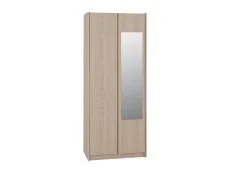 Seconique Paris Smoked Ash 2 Door Mirrored Wardrobe