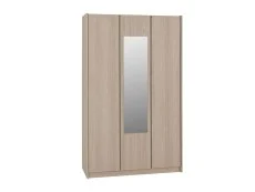 Seconique Paris Smoked Ash 3 Door Mirrored Wardrobe