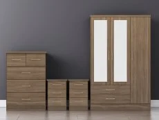 Seconique Seconique Nevada Rustic Oak 4 Piece Medium Bedroom Furniture Package