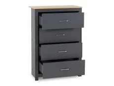 Seconique Seconique Portland Grey and Oak 3 Piece Bedroom Furniture Package