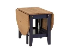 Seconique Santos Navy Blue and Pine Drop Leaf Coffee Table