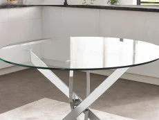 Julian Bowen Julian Bowen Anderson 100cm Glass and Chrome Dining Table