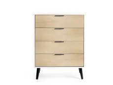 Julian Bowen Julian Bowen Alba White and Oak 4 Drawer Chest of Drawers