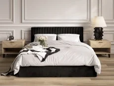 LPD LPD Berlin 6ft Super King Size Black Velvet Fabric Ottoman Bed Frame