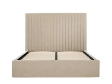 LPD LPD Berlin Tall 5ft King Size Beige Velvet Fabric Ottoman Bed Frame